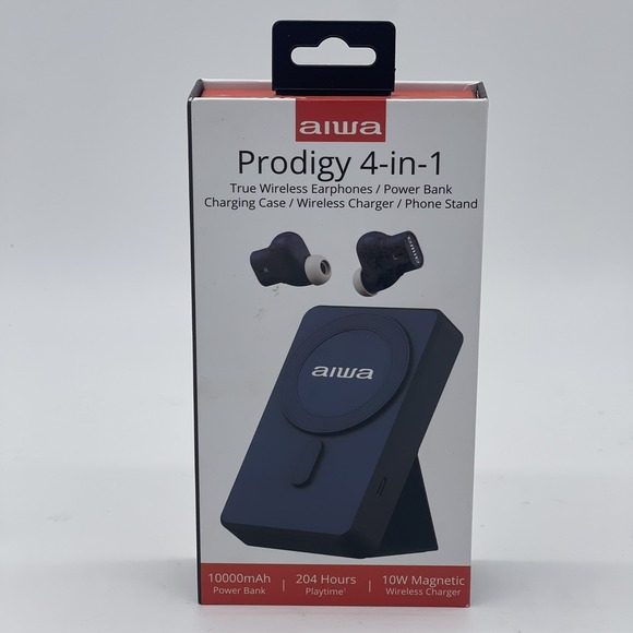 AIWA‎ Prodigy 4-in-1 Wireless Earbuds & Powerbank with Phone Stand/wireless QC